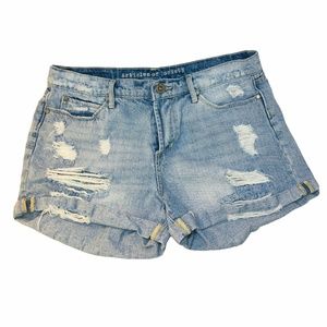Articles of Society Shorts Womens Size 27 Mid Rise Distressed Cuffed Light Wash